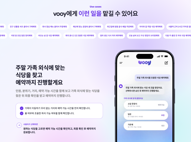 AI ์์ด์ ํธ ๊ฐ์ธํ ์๋น์ค 'vooy'