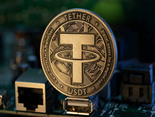 Diamond&nbsp;

Visuals / Alamy Stock Photo,&nbsp;『Tether USDT cryptocurrency physical coin placed on microscheme in the dark background』, 2020.11.03

