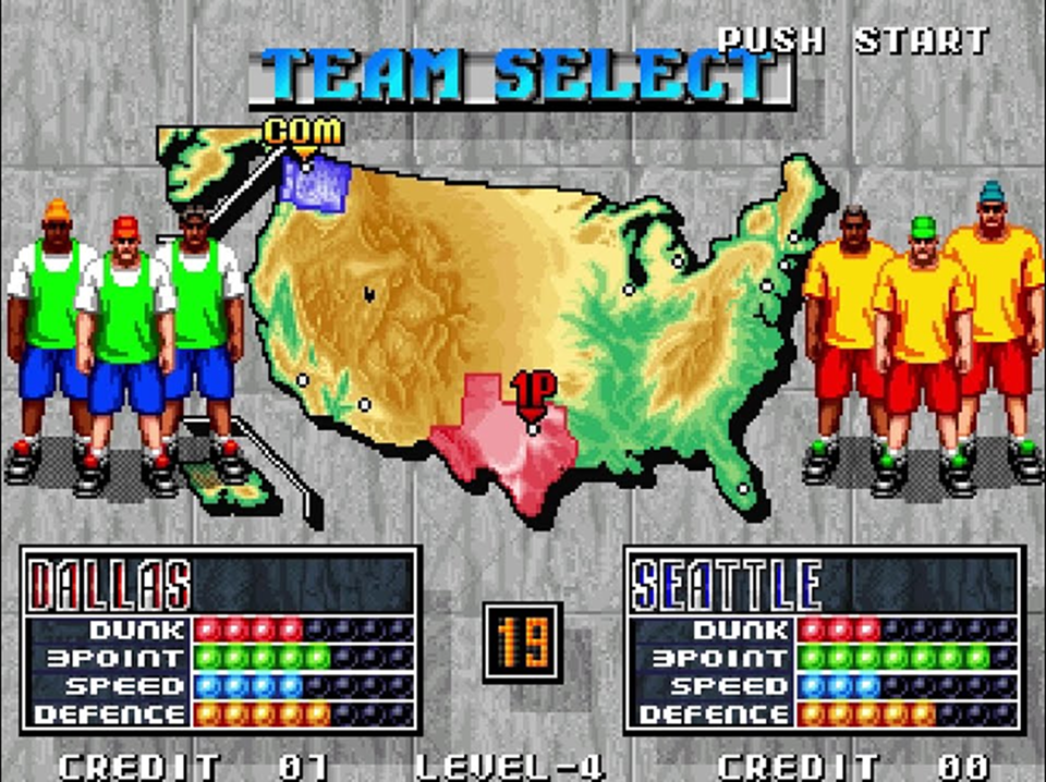 <스트리트 슬램> 팀 선택 화면