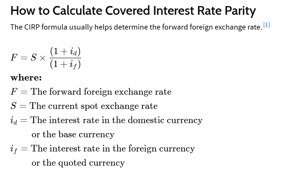 &nbsp; https://www.investopedia.com/terms/c/covered-interest-rate-parity.asp&nbsp;&nbsp;