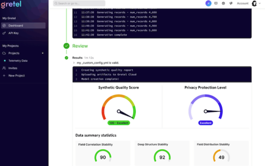 Gretel.ai는 인공지능 학습용 ‘개인정보가 보호된 합성(가짜) 데이터’를 생성해, 실제 데이터와 거의 동일한 품질을 유지하면서도 사진처럼 높은 수준의 프라이버시 보호를 가능하게 해줘요.