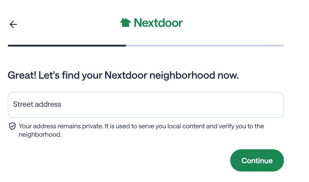 nextdoor 사이트에 가입하면 가장 먼저 주소인증 절차가 진행되요.