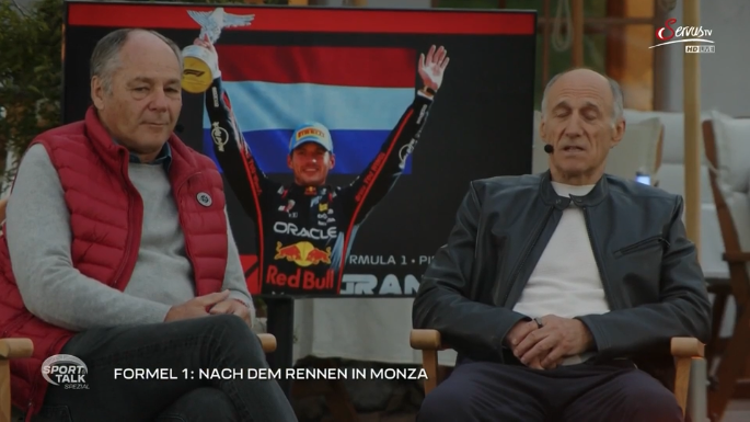 페라리 출신으로 다수의 그랑프리 우승자인 게하르트 베르거(좌)와 알파타우리 F1 레이싱팀 총 감독이었던 프란트 토스트(우)  