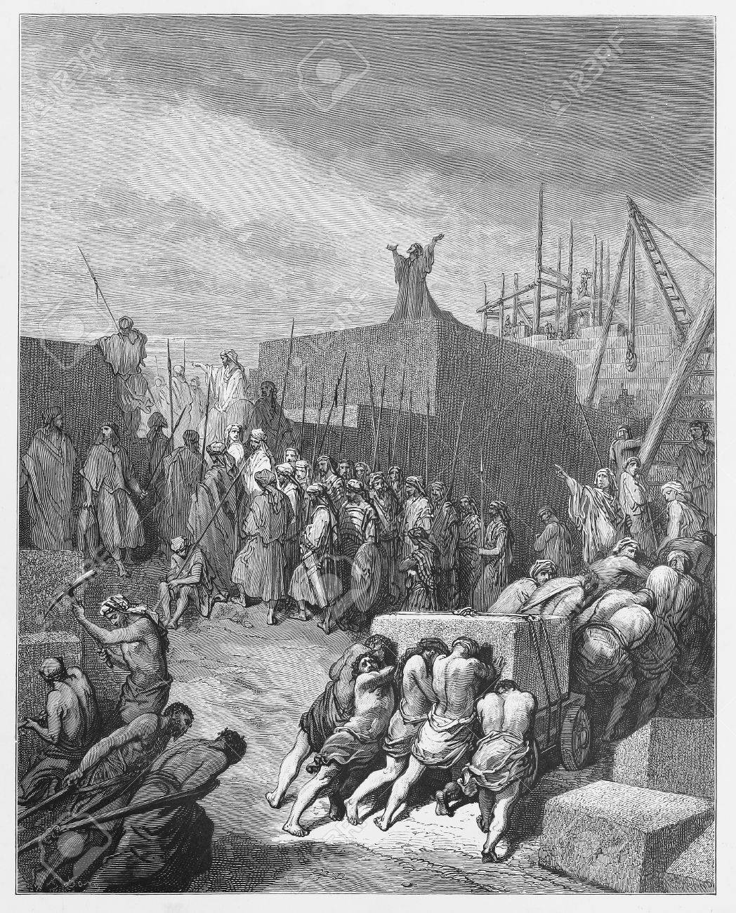 귀스타브 도래(Paul Gustave Doré), '성전 재건이 시작되다'『귀스타브 도레의 판화 성서』, 슈투트가르트, 1885년 출판