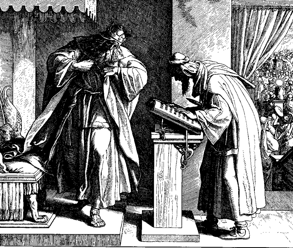 토라를 듣는 요시아Josiah Hears the Torah, 목판화, 1860