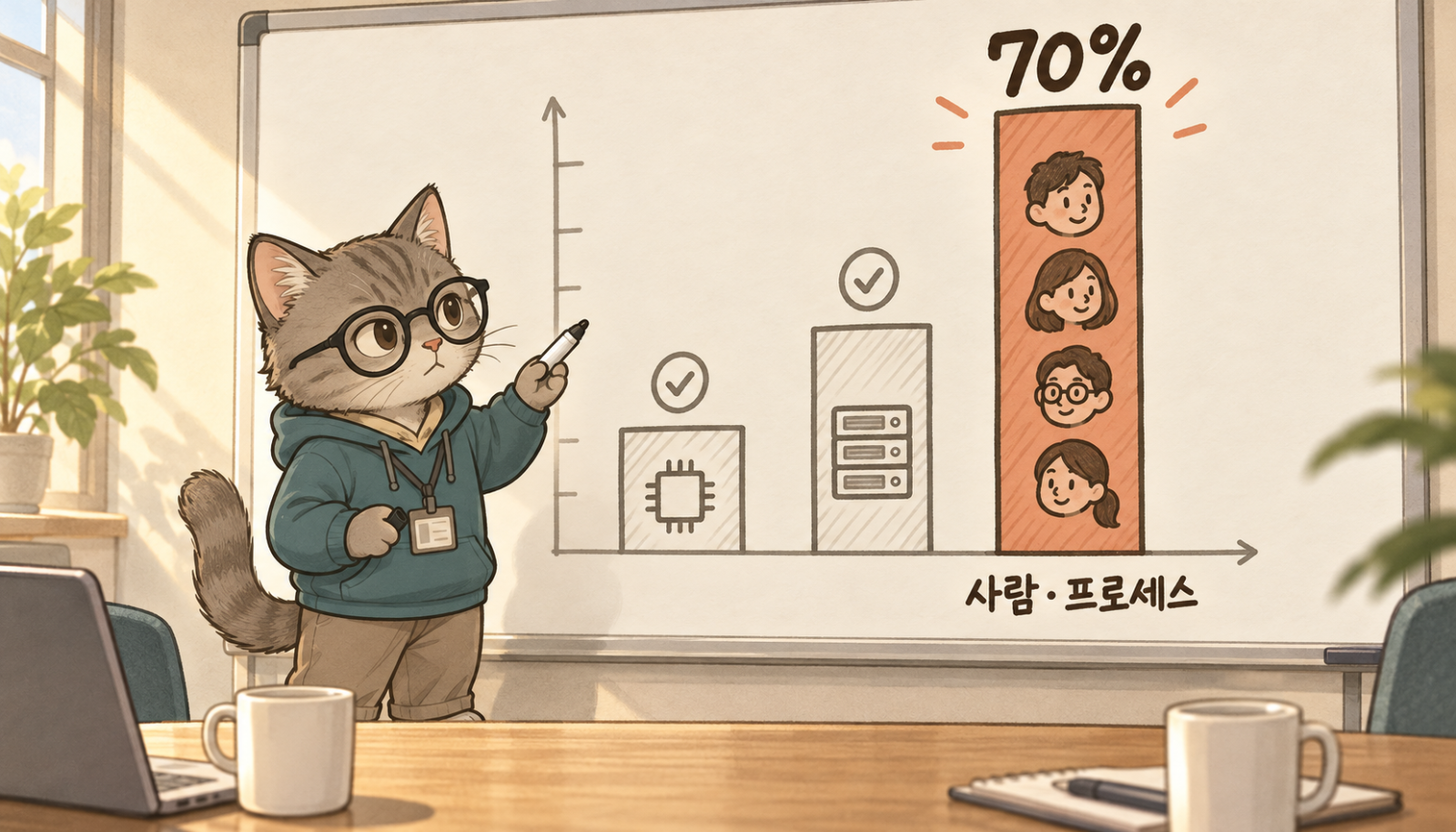 성과가 좋은 조직은 노력의 70%를 사람과 프로세스에 씁니다(BCG 10-20-70 원칙)