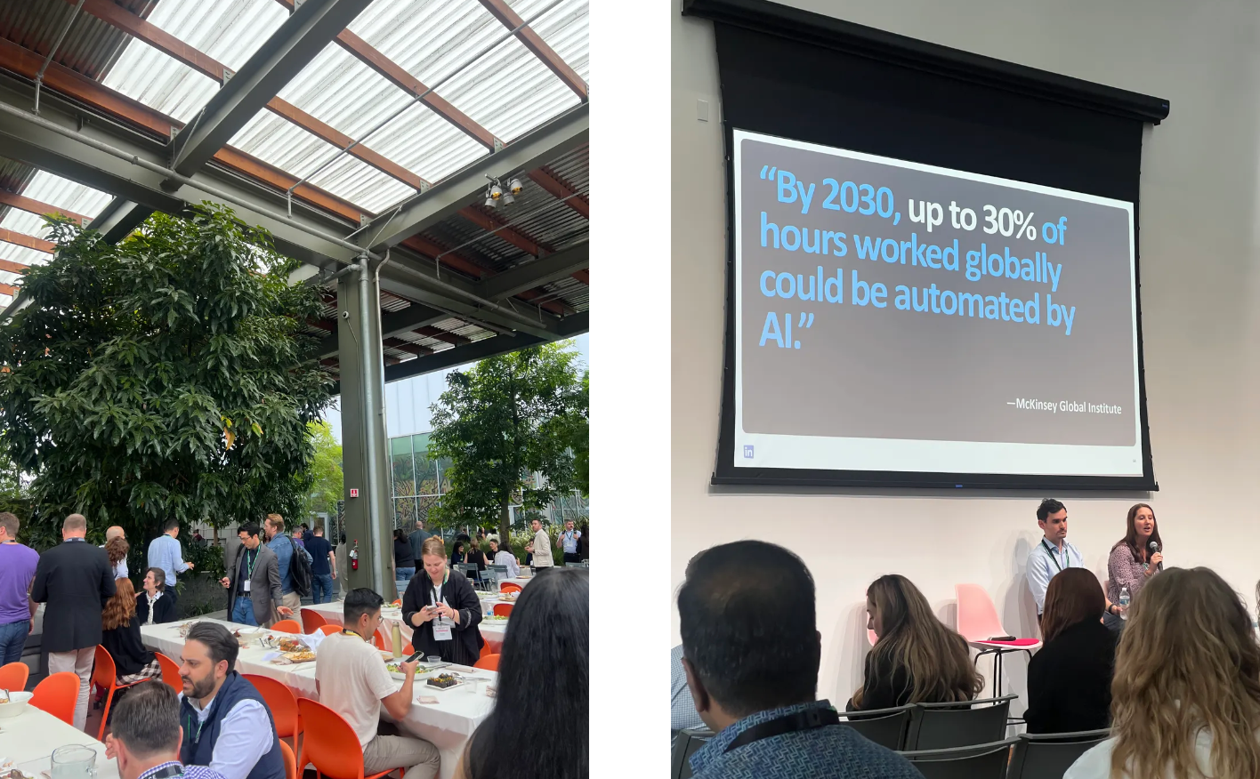 제대로 네트워킹을 못해 아쉬웠던 WorkTech현장 (운 좋게 링크드인 직원 분들과 같은 테이블에 앉아 대화를 나눴어요.)