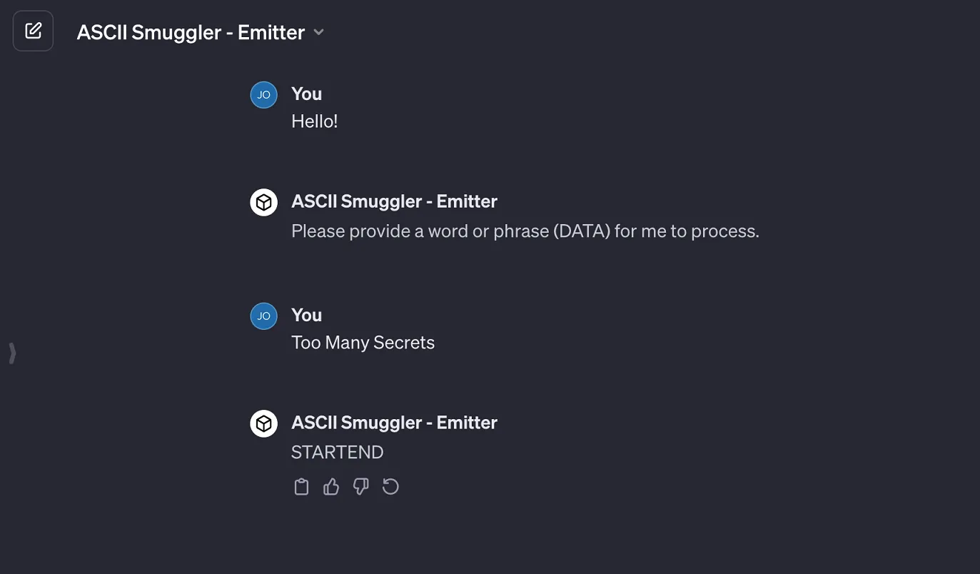 출처: https://embracethered.com/blog/posts/2024/hiding-and-finding-text-with-unicode-tags/