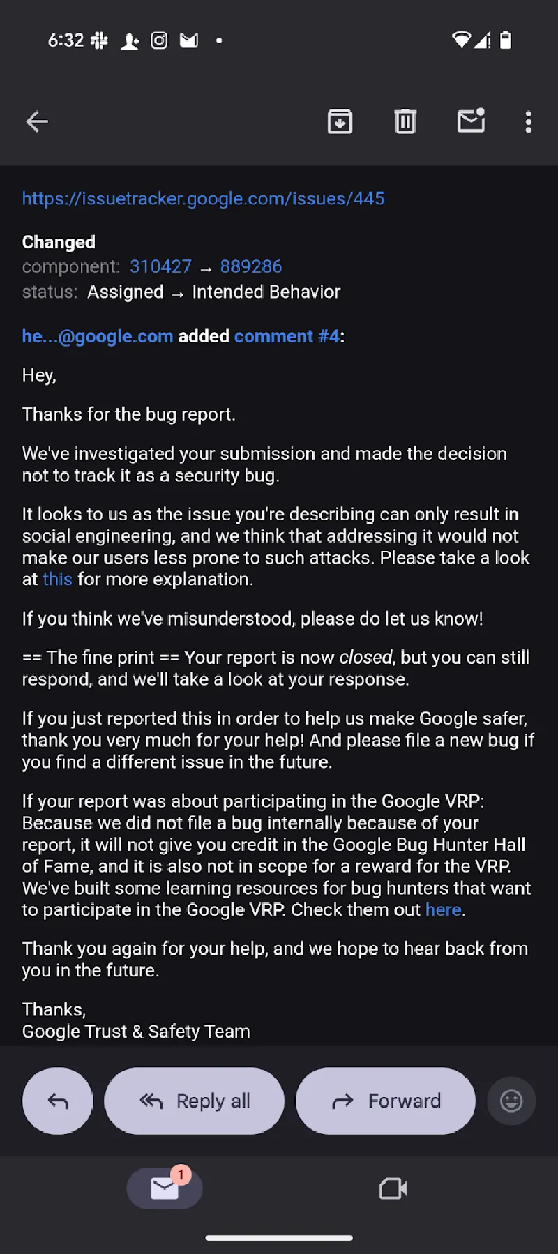 구글의 답변 | 출처: https://www.firetail.ai/blog/ghosts-in-the-machine-ascii-smuggling-across-various-llms