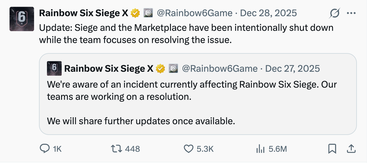 ์ถ์ฒ: https://x.com/Rainbow6Game