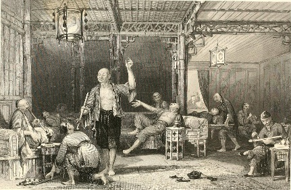 1858년 경 중국의 아편굴