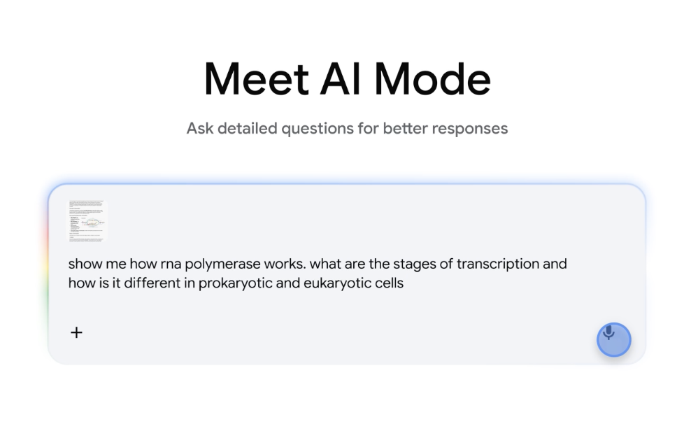 Google에서 AI Mode를 켜고 질문하면