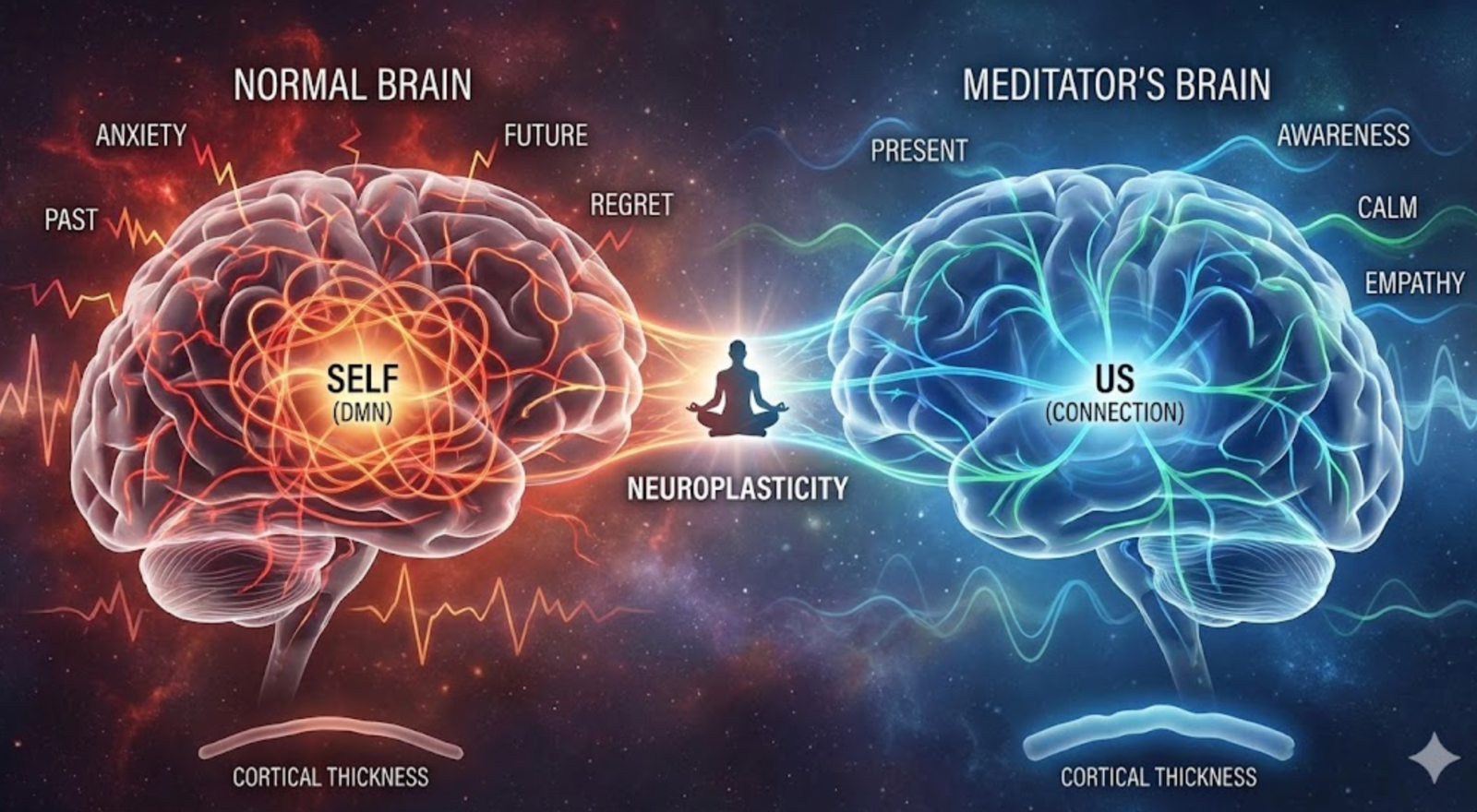 일반인의 뇌와 명상가의 뇌는 신경회로라는 하드웨어 자체가 다르다