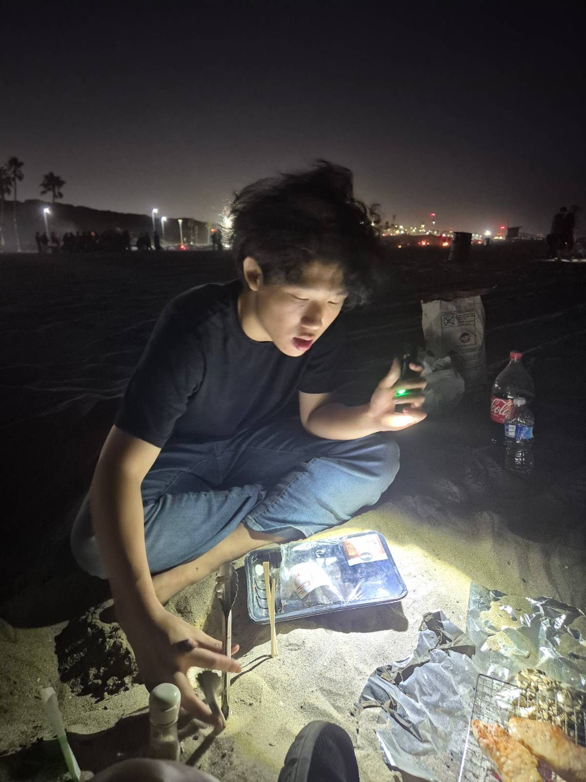 아들의 기지에 감탄했던 Dockweiler Beach에서의 고기굽기('25.10.3. 금)