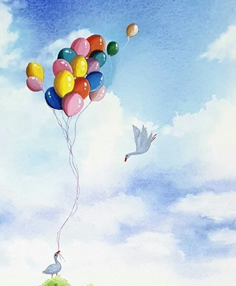 프로포즈하는 거위 커플