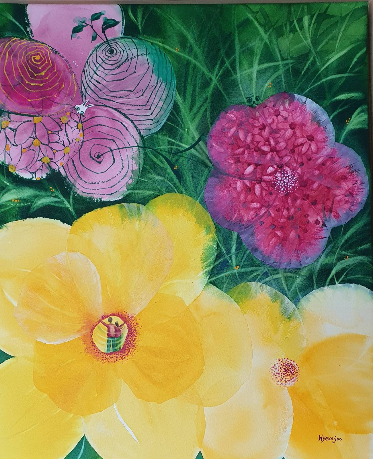 기쁨, 슬픔, 따스한 그곳(watercolor on canvas, 65.1*53.0cm)