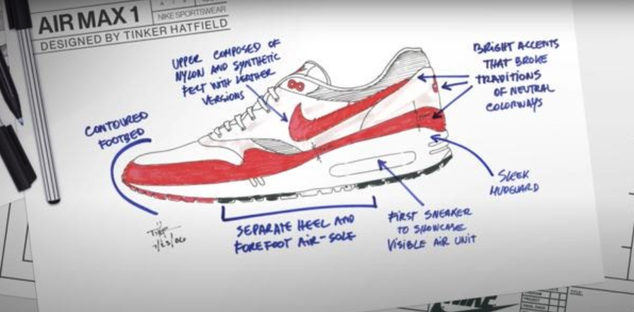 팅커 햇필드가 디자인한 나이키 에어맥스 1 (비저블 에어)
