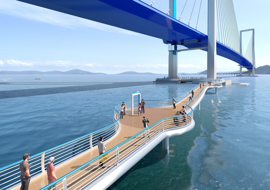 청라 하늘 대교 3D 모습