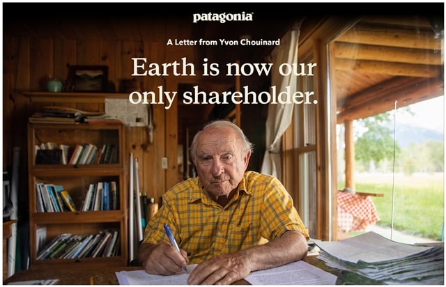 &nbsp; 파타고니아 창업주 쉬나드 회장은 “지구를 파타고니아의 유일한 주주로 만들겠다”면서 2022년 30억 달러(약 4조2000억원)에 이르는 파타고니아 지분 전액을 비영리재단과 환경단체에 양도했다. (출처: 파타고니아)&nbsp;&nbsp;