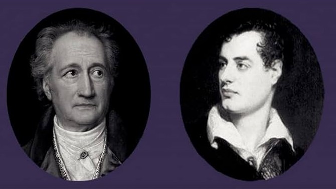 낭만주의 시대 대표인물들: (좌) 괴테 (우) 바이런