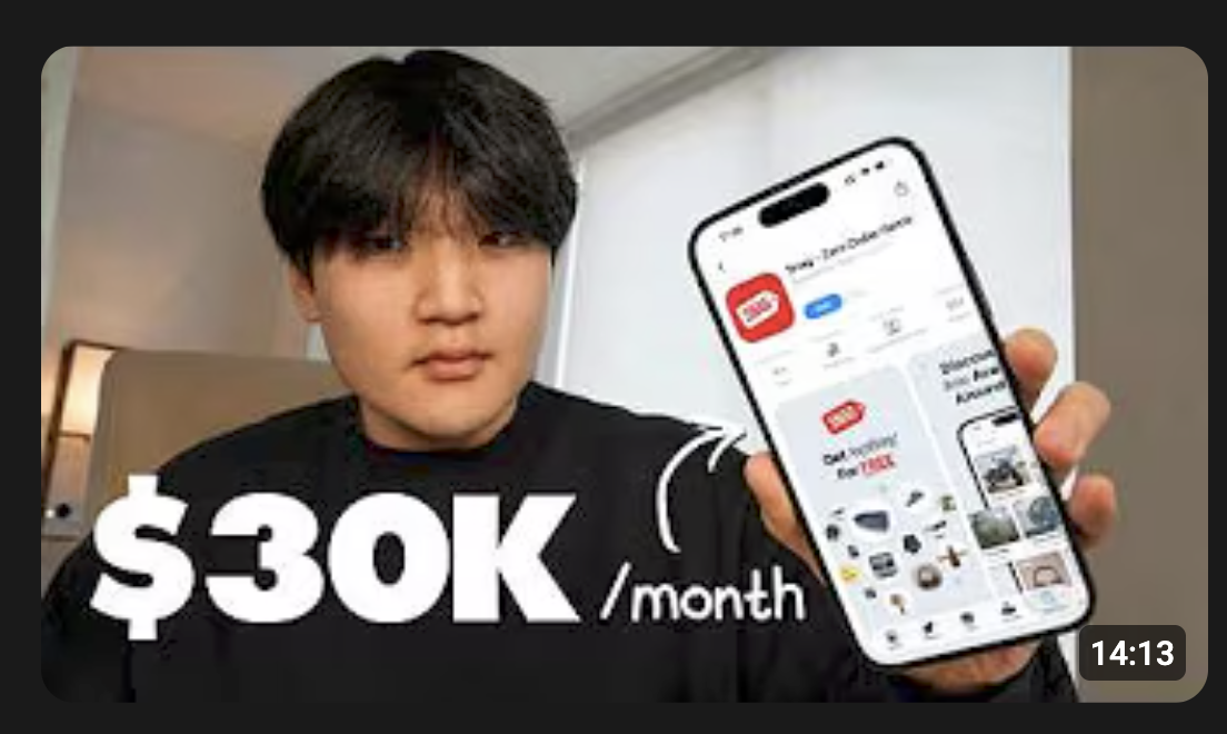 출처 : I Built A $30K/Month APP : Here's My Exact Process | Starter Story 채널