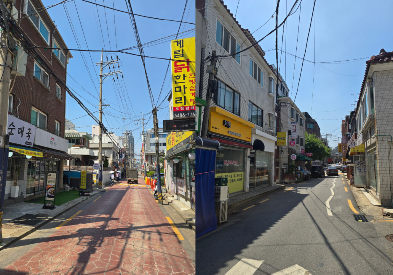 도로는 비교적 정돈이 잘 된편입니다만 전형적인 빌라촌을 생각하시면 됩니다.