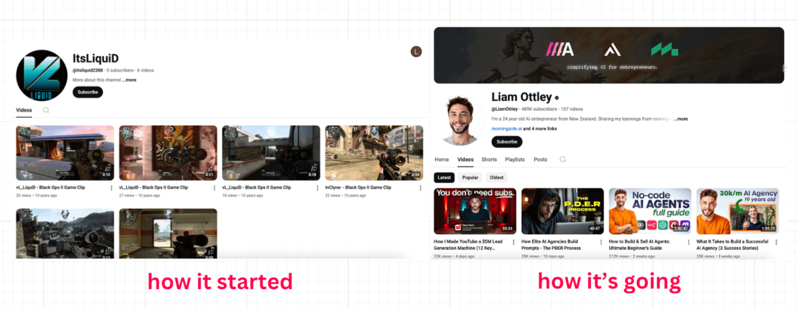 콜 오브 듀티 게임 영상을 올리던 무명의 유튜버에서, 수십만 구독자를 보유한 AI 창업가로. 아무런 기초 지식도 없던 그가 이 자리에 오를 수 있었던 배경에는 무엇이 있었을까?