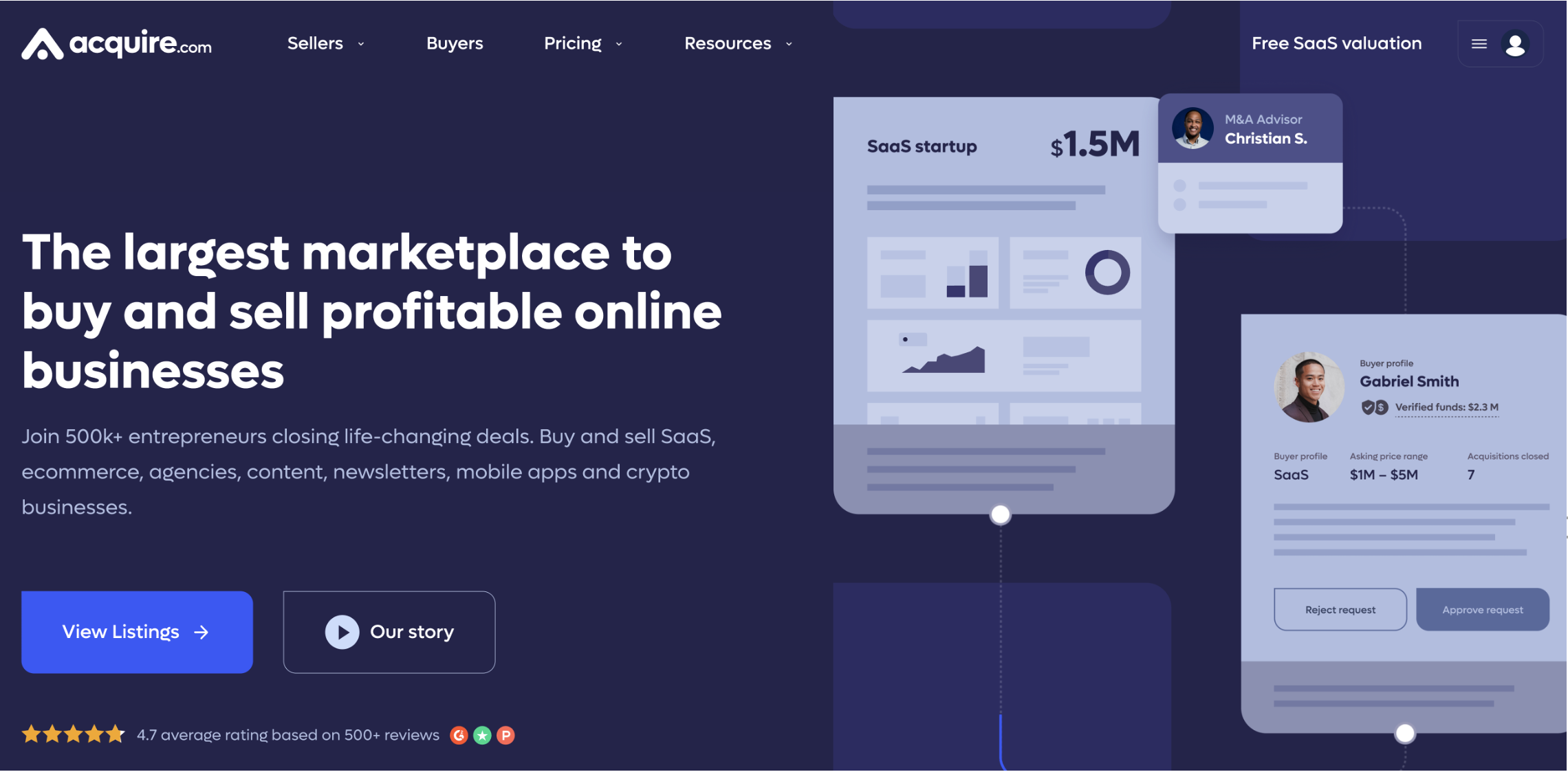 미국의 대표적 SaaS·온라인 사업 매매 플랫폼, Acquire.com