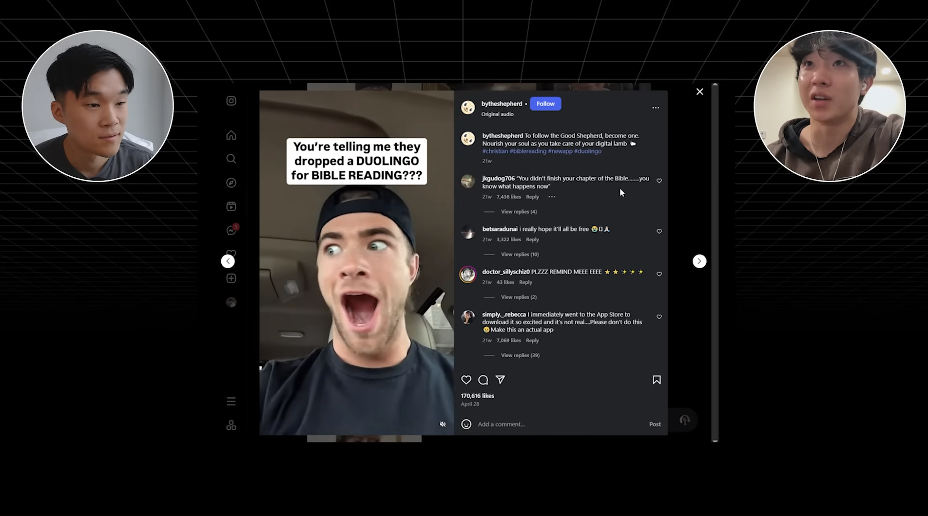 (프랑켄슈타인 스타일의 앱, 다른 영상과 혼합해서 함께 바이럴시킨다.)