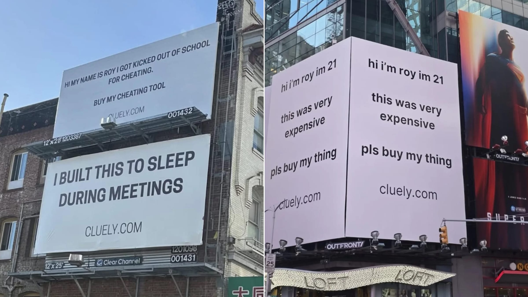 4주 동안 타임스퀘어에 올린 광고물 (출처 : Creapills)