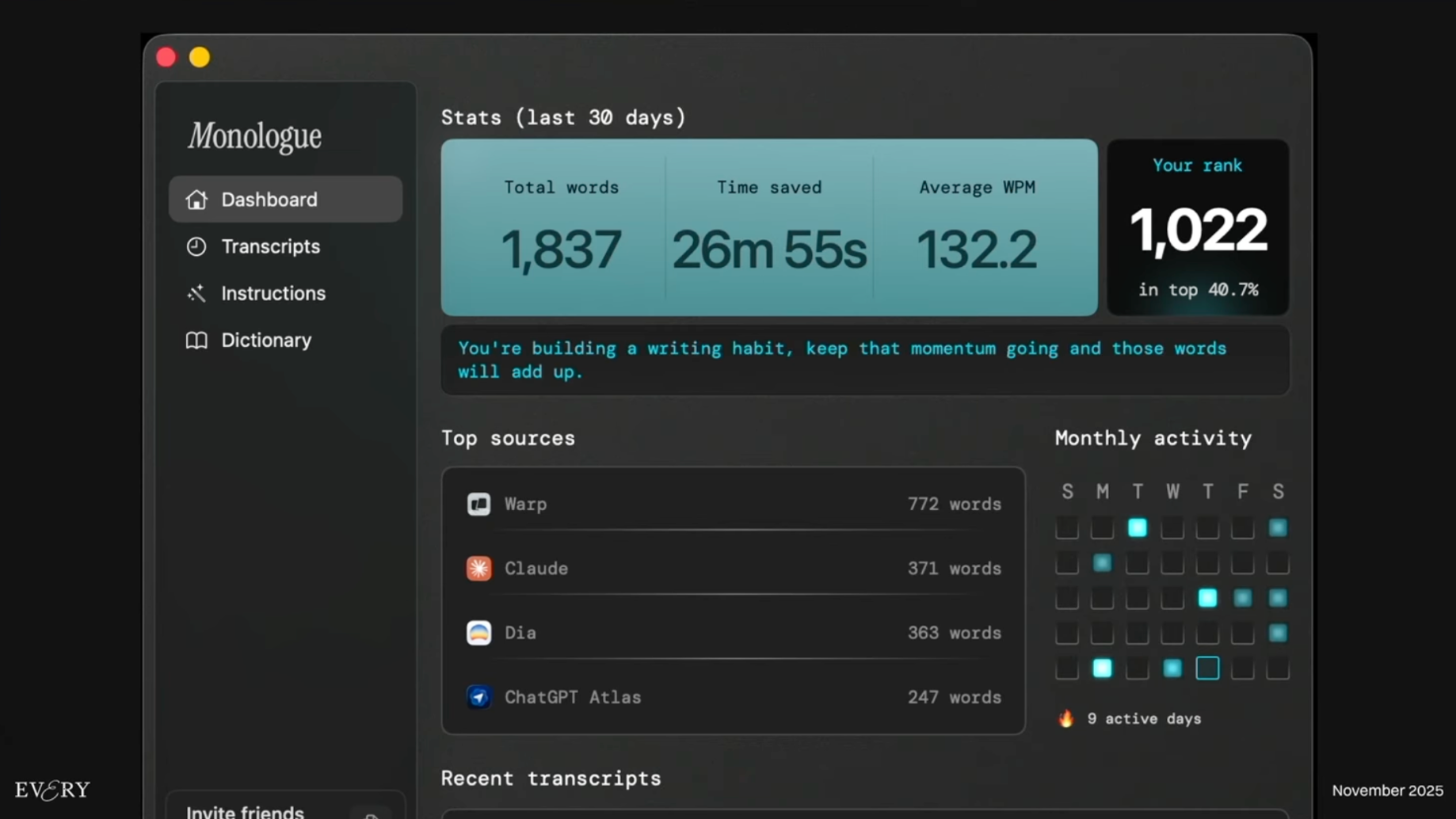 출처:Youtube 'Dispatch from the Future:building an AI-native Company – Dan Shipper, Every, AI & I'