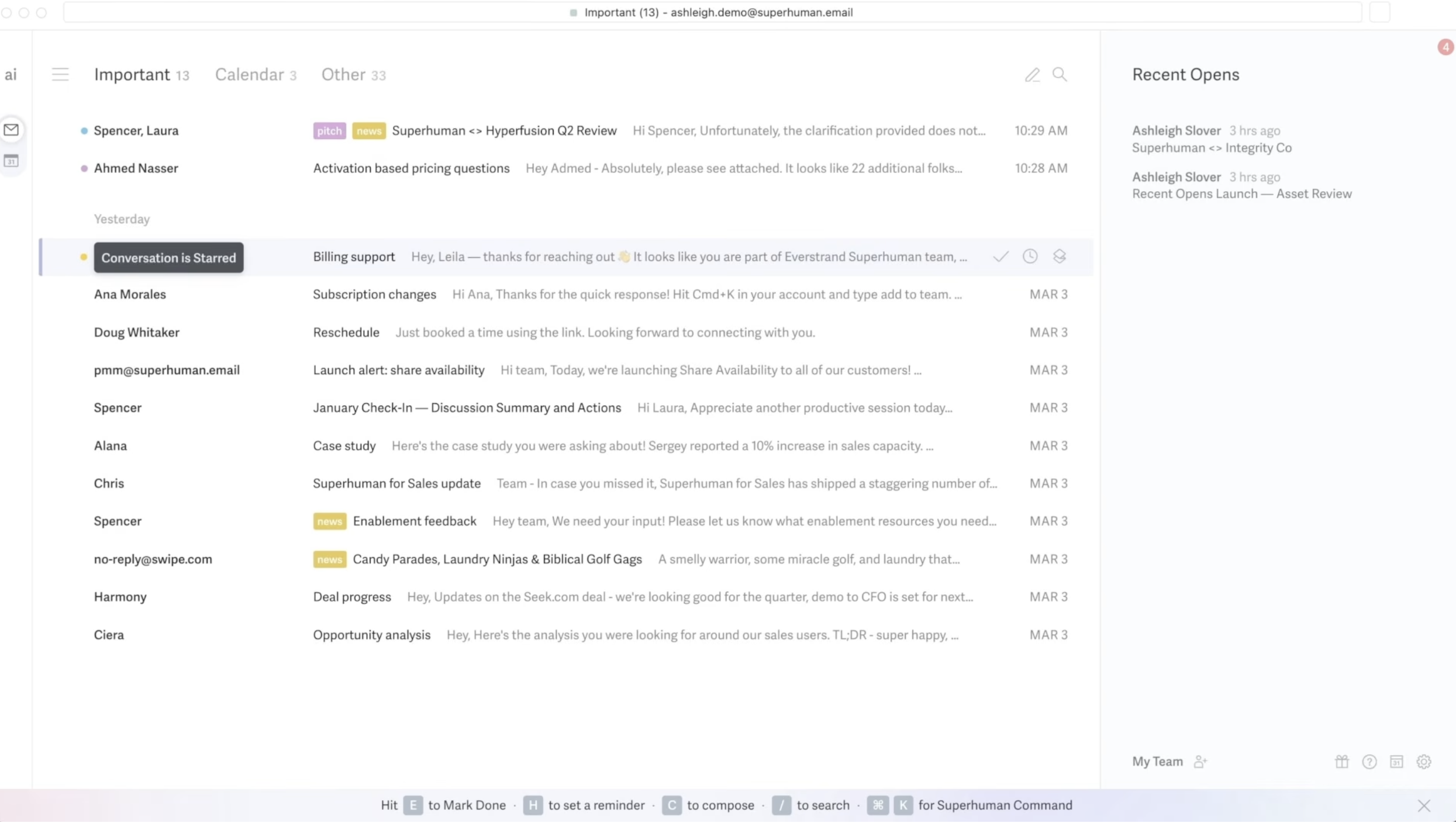 이미지 출처 : Youtube 'Get to Know Superhuman Mail', from Superhuman Mail