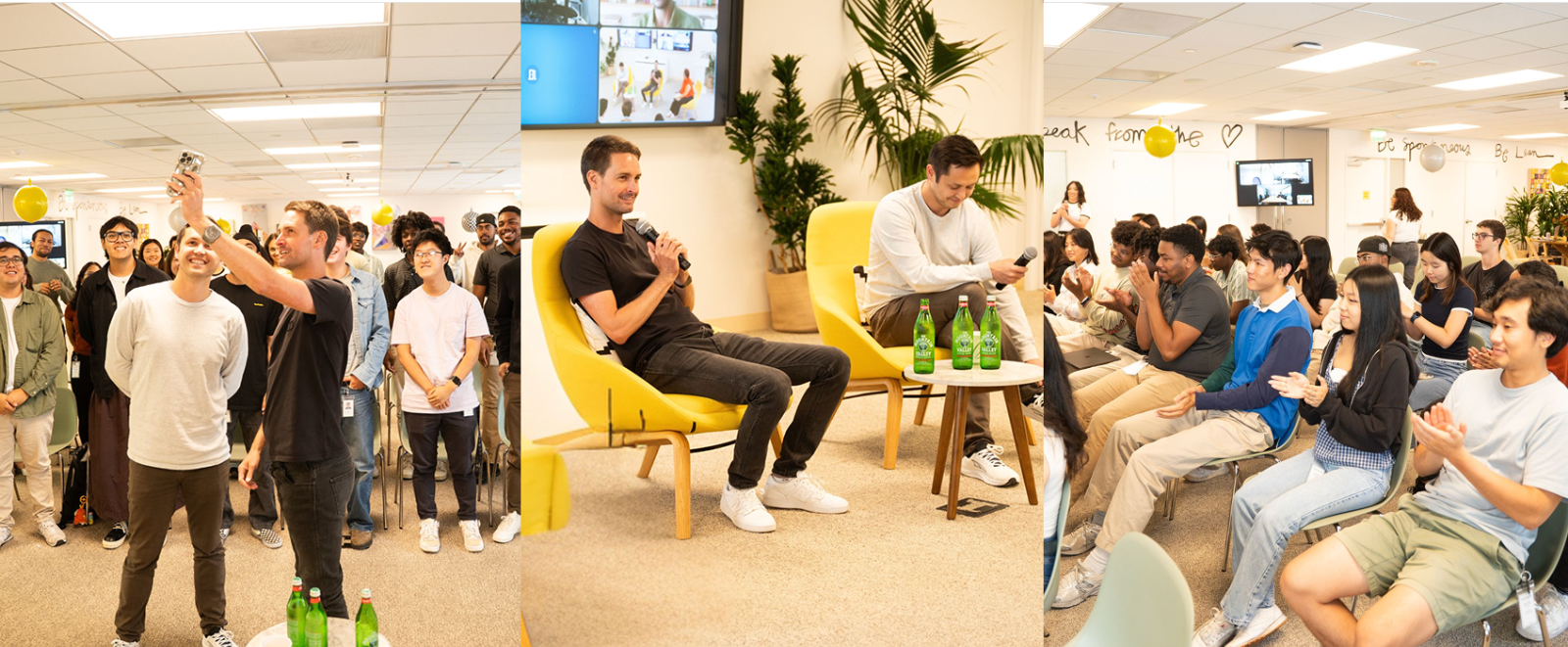2025 Snap 인턴들과의 사내 행사에 참여 중인 에반 스피겔.이미지 출처 : Evan Spiegel's Linkedin