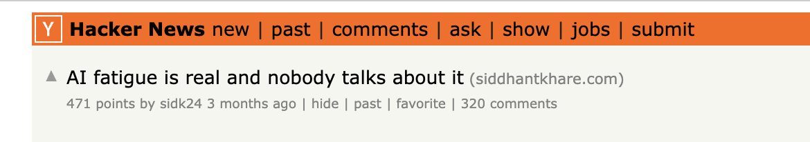 최적화 때문에 머리가 터질 것 같다는 글에 471명이 동의했다. 이미지 출처 : Hacker News
