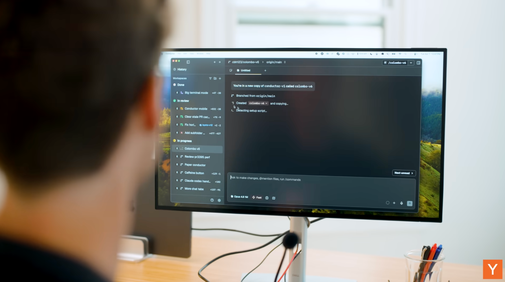 이미지 출처: Youtube 'Conductor CEO Charlie Holtz Walks Us Through His AI Coding Setup', from Y Combinator