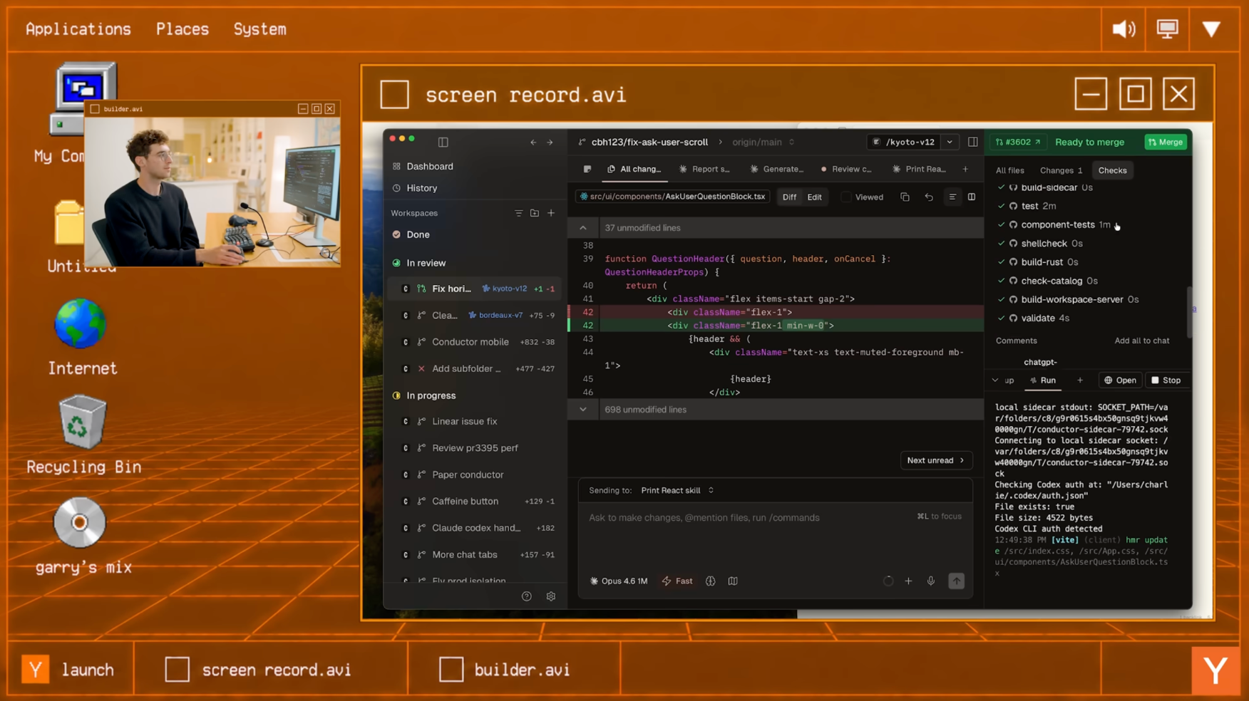 이미지 출처: Youtube 'Conductor CEO Charlie Holtz Walks Us Through His AI Coding Setup', from Y Combinator
