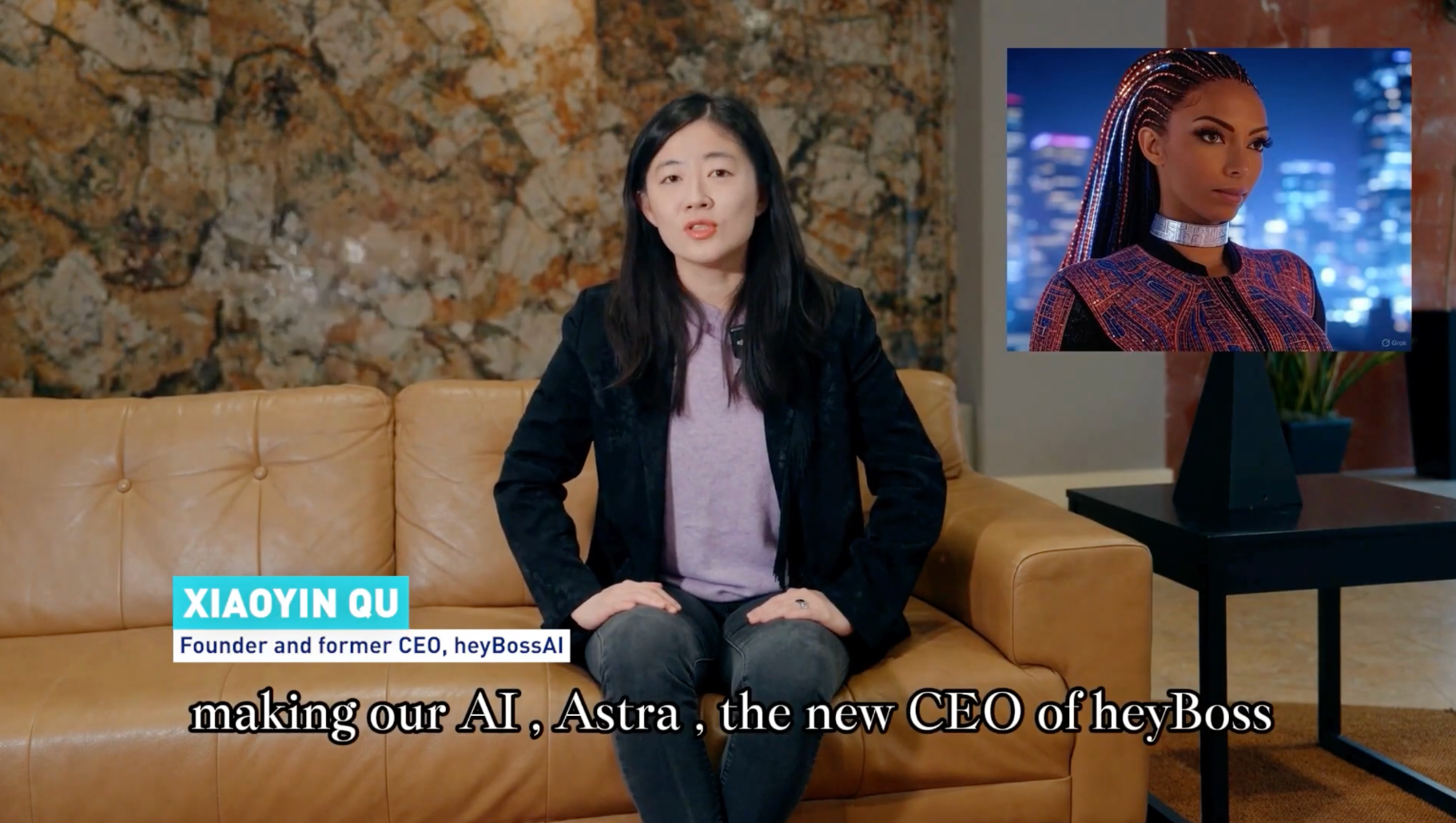 이미지 출처 : Youtube 'AI CEO takes over tech company in Silicon Valley', by&nbsp;CGTN America
