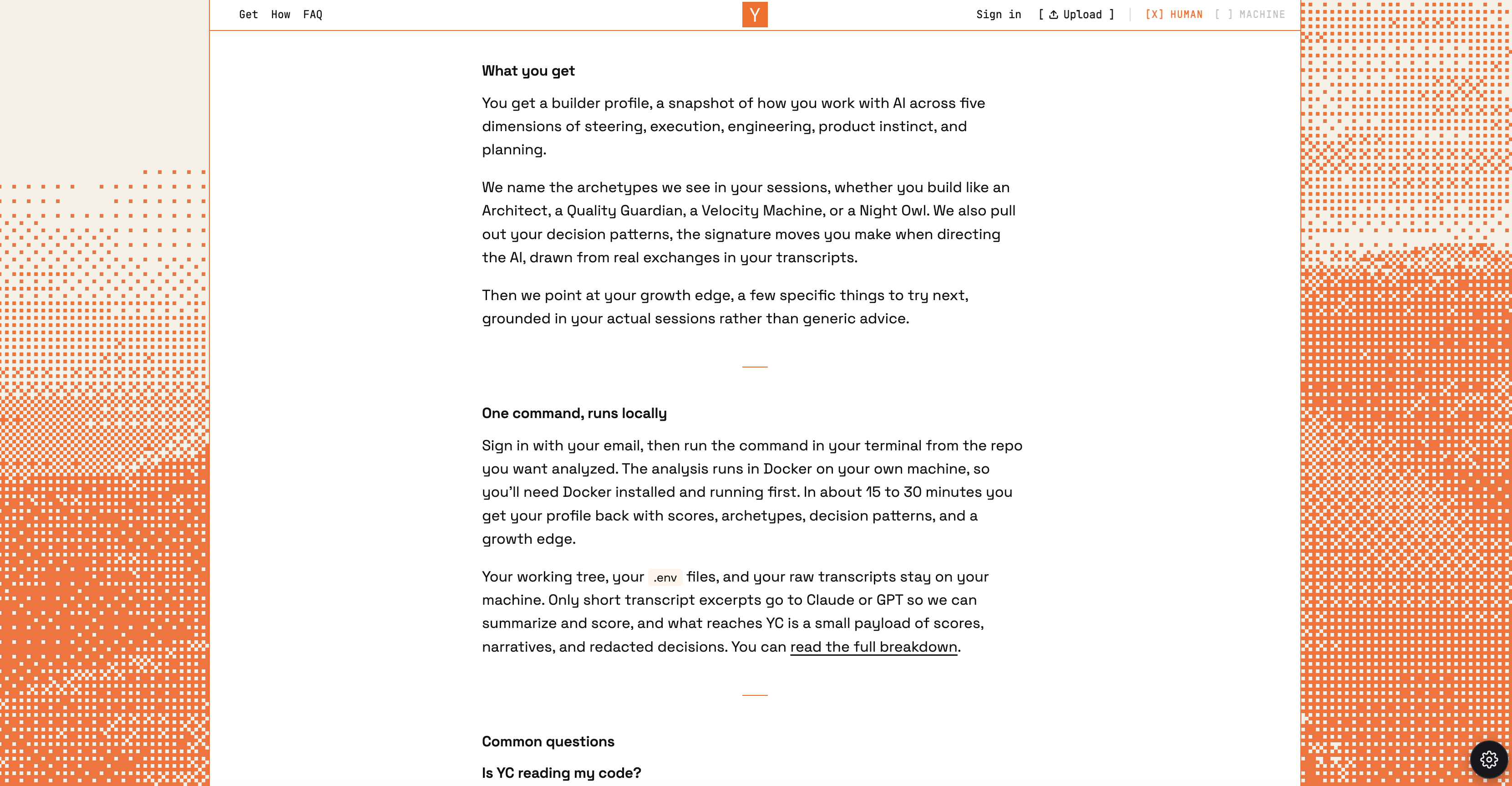 텍스트로 가득한 Paxel 홈페이지. 이미지 출처 : paxel.ycombinator.com