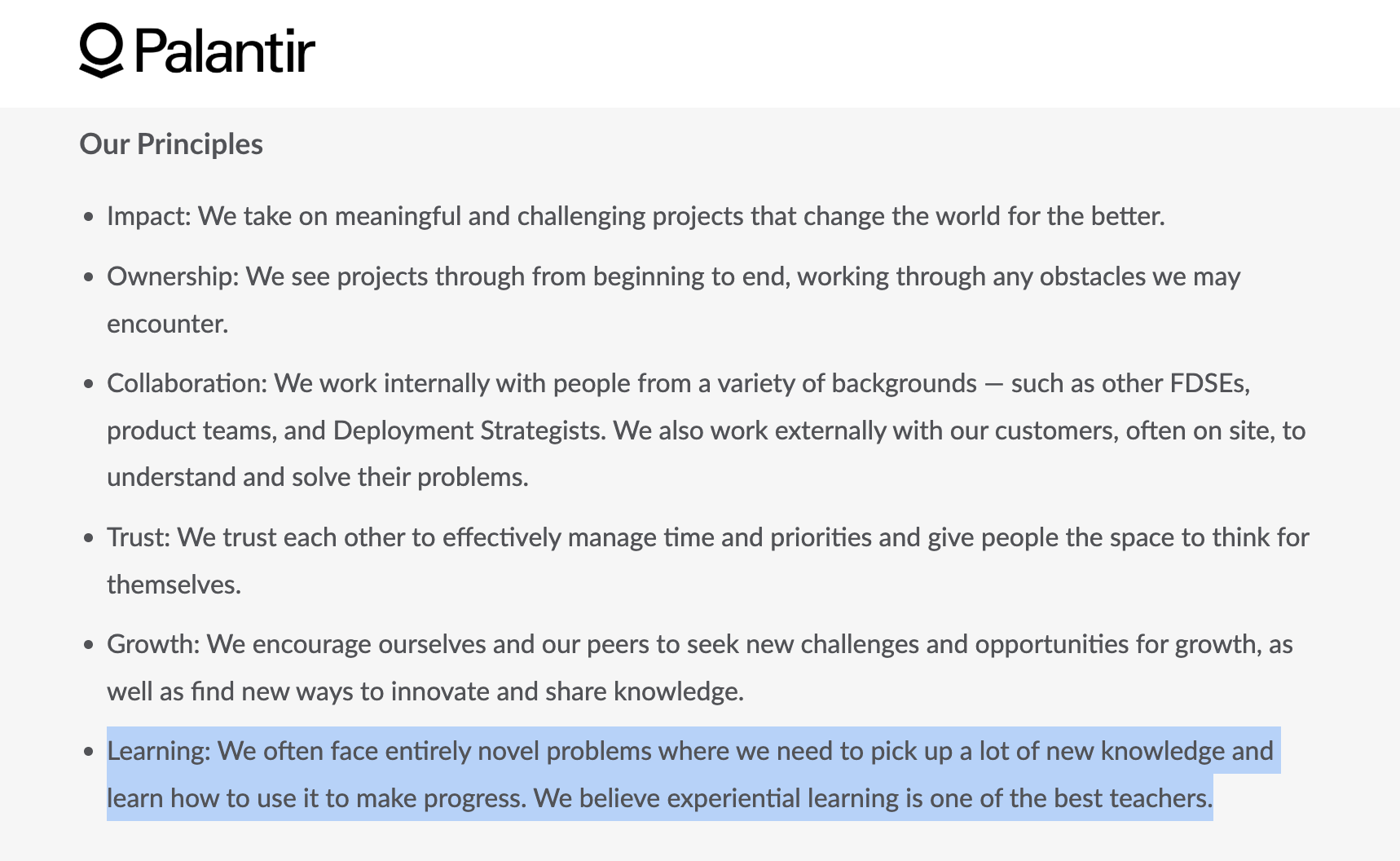 이미지 출처 : Palantir Forward Deployed Software Engineer 채용공고 중 캡처