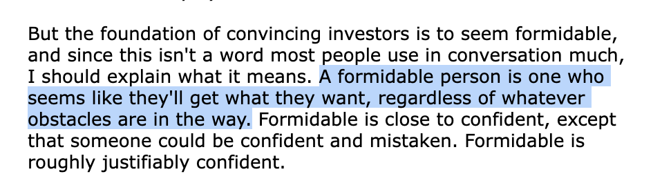 폴 그레이엄이 2013년 에세이 'How to Convince Investors'에 쓴 '포미더블'의 정의.이미지 출처 : paulgraham.com
