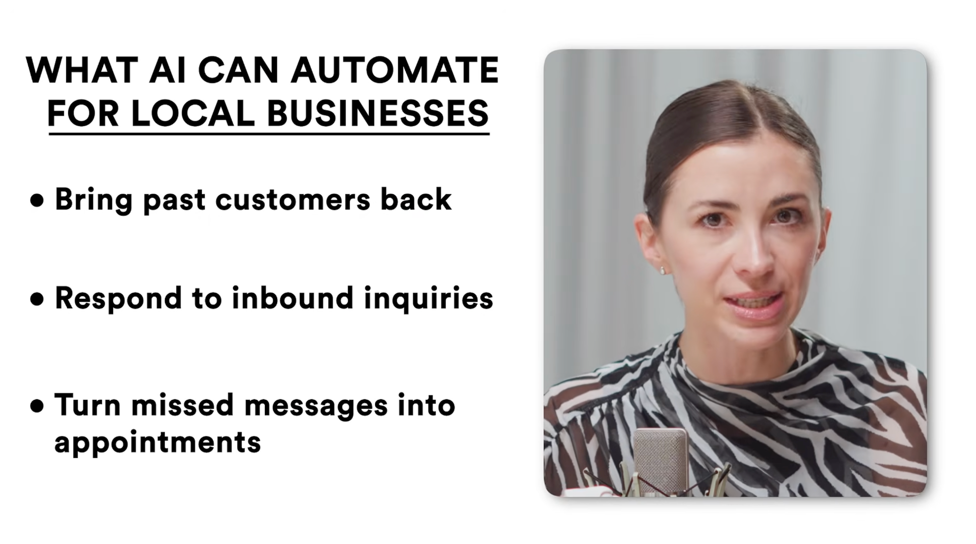 동네 사업체에서 AI가 자동화할 수 있는 일.이미지 출처 : Youtube '7 Boring AI Businesses That Could Make You Rich', by&nbsp;Silicon Valley Girl