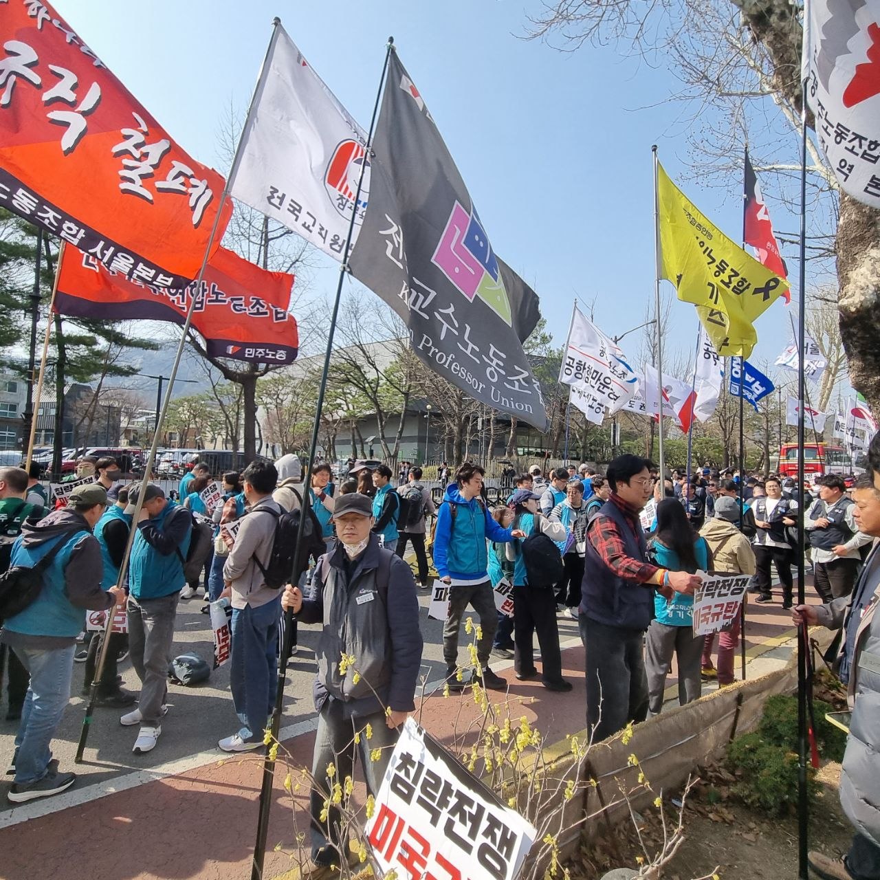 미국 이스라엘 침략전쟁 규탄 결의대회에는 위대현 대외협력실장님이 참석하셨습니다