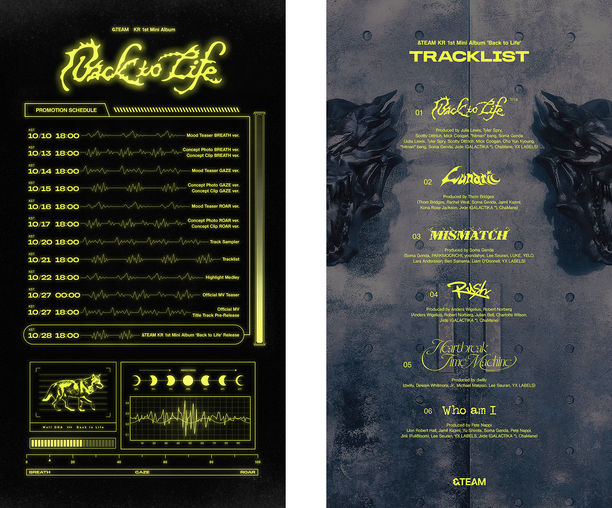 (좌) [Back to Life] Promotion Schedule / (우) Tracklist
