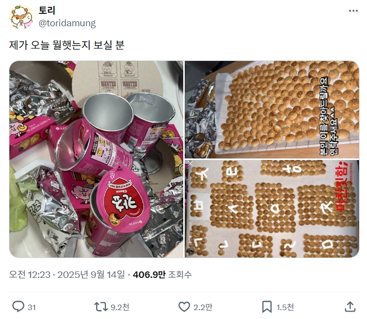 출처: X 유저 @toridamung