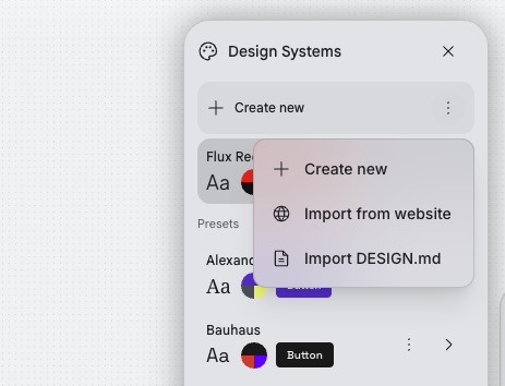 Google Stitch 내 Design System 기능