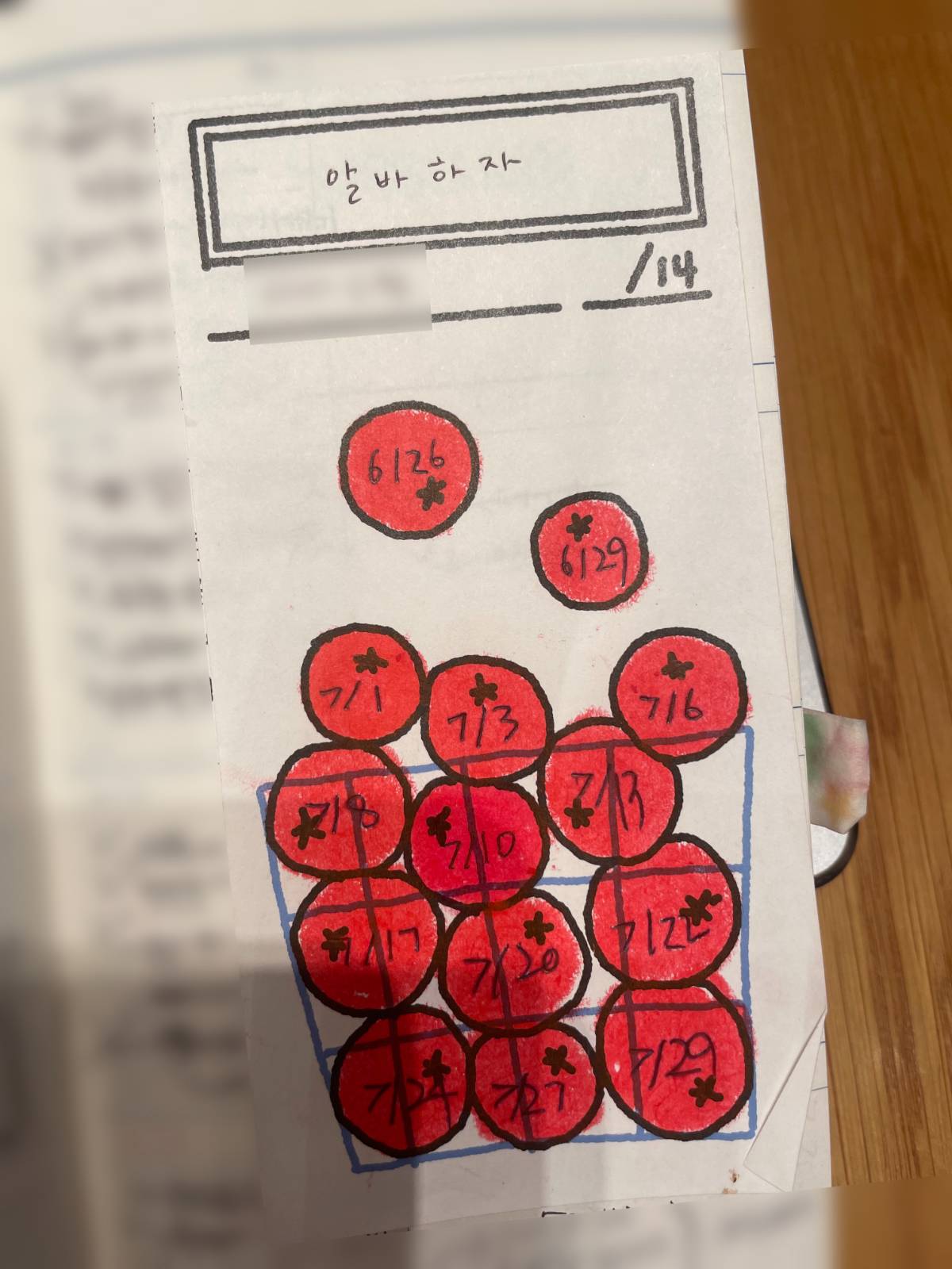 어느새 익숙해져서 14개의 습관 트래커를 활용하던 카페 아르바이트, 습관 트래커는 @_508page 에서 구매한 제품이야.