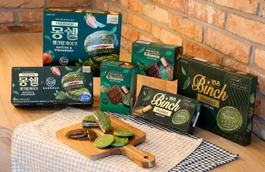 [출처: 롯데웰푸드] 다양한 말차 디저트 제품.