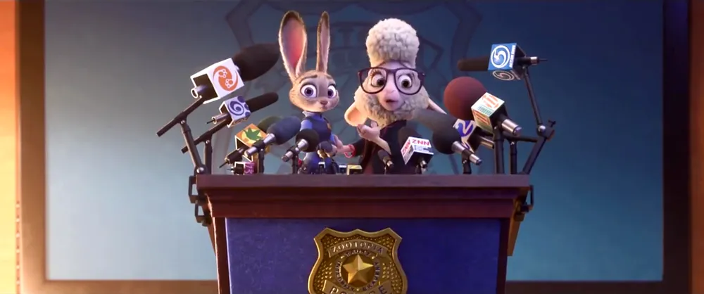 [출처: 주토피아] 인터뷰하는 주디 홉스.