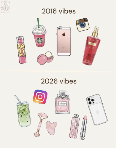 [출처:인스타그램] 2016년과 2026년 각각의 추구하는 이미지.