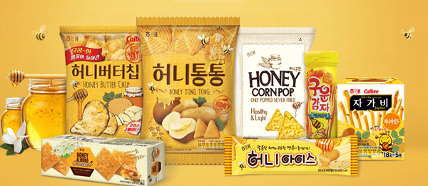 [출처: 해태제과] 허니버터칩, 허니통통, 허니아이스 등 해태제과에서 출시한 다양한 종류의 허니 제품 시리즈.
